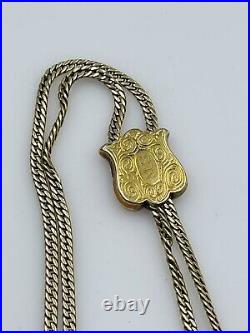 Antique Victorian 14k Yellow Gold Hand Fist Fob Long Watch Chain Necklace 46