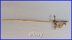 Antique Victorian 14kt Yellow Gold with Seed Pearls Detailed +Sword Saber Stickpin