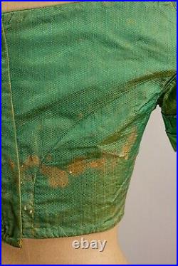 Antique Victorian 1850s Iridescent Green Silk Bodice, All Hand Sewn