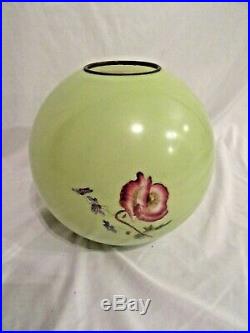 Antique Victorian 1870 1900 Hand painted Rose Ball Oil lamp shade