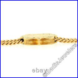 Antique Victorian 18K Gold Long Cuban Curb Link with Hand Etched Slider Muff Chain