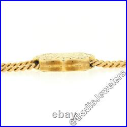 Antique Victorian 18K Gold Long Cuban Curb Link with Hand Etched Slider Muff Chain