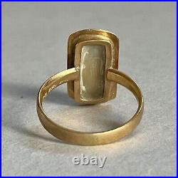 Antique Victorian 18ct Gold Panel Ring Hand Painted Cherub Hallmarked Size J