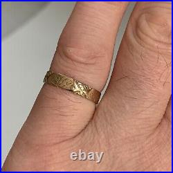 Antique Victorian 18ct Gold Wedding Band Ring Hand Engraved Hallmarked 1901