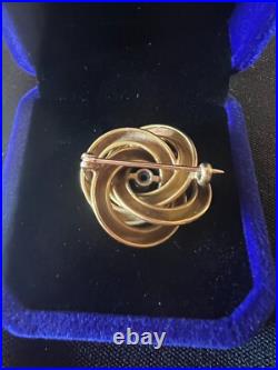 Antique Victorian 18k gold diamond knot brooch pin 4.06 grams