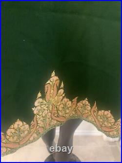 Antique Victorian 1900's Green Hand Embroidered Cardigan Coat Wool Paisley