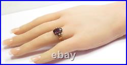Antique Victorian 1910 Amethyst 14K Rose Gold Ring Size 7.5 UK-O 1/2 2.27 Carat
