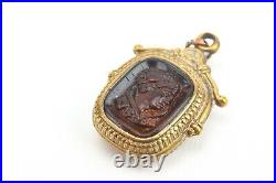 Antique Victorian 19th C. Cameo Glass Hand Carved Pendant or Charm
