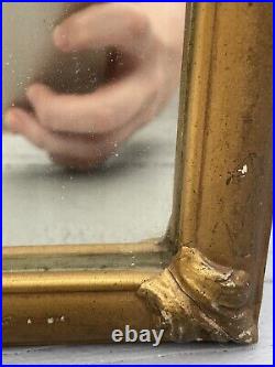 Antique Victorian 19th C. Hand Carved Gilt Gesso Wooden Frame Wall Mirror