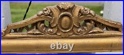 Antique Victorian 19th C. Hand Carved Gilt Gesso Wooden Frame Wall Mirror