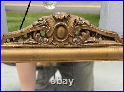 Antique Victorian 19th C. Hand Carved Gilt Gesso Wooden Frame Wall Mirror