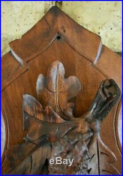 Antique Victorian 20 Pair Black Forest Hand Carved Wood Game Bird Hunt Plaques