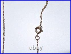 Antique Victorian 9K Gold Lavaliere Necklace Pendant w Bezel Set Fire Opals, 16