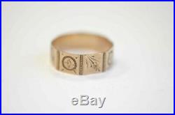 Antique Victorian 9K ROSE GOLD Hand Scrolled Band Size 7