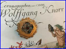 Antique Victorian 9K Watch Holder Bohemian Garnet Pendant / Brooch Hand Forged