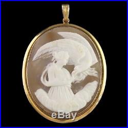 Antique Victorian 9ct Gold Hand Carved Cameo Pendant