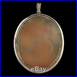 Antique Victorian 9ct Gold Hand Carved Cameo Pendant