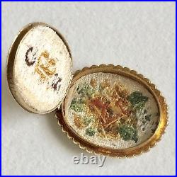 Antique Victorian 9ct Yellow Gold Hand-Sewn Pearl Mourning Locket Pendant MINT