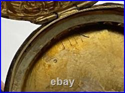 Antique Victorian 9k Gold 1910 Hand Chased Locket Pendant English Hallmarked