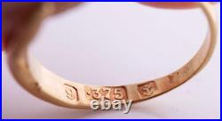 Antique Victorian 9k Gold Fede Gimmel Skeleton Hand Ring Rare & Unique Design