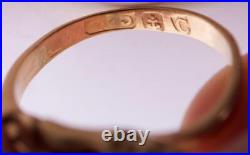 Antique Victorian 9k Gold Fede Gimmel Skeleton Hand Ring Rare & Unique Design