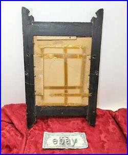 Antique Victorian Aesthetic Eastlake EBONIZED Picture FRAME Hand Painted Mat