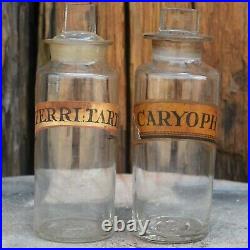 Antique Victorian Apothecary Bottles Chemist Jars Hand Blown Pontil Scar Two D