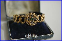 Antique Victorian Art Deco hand engraved gold plated bracelet with oriqinal box