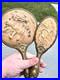 Antique Victorian Art Nouveau Cherub Angel Repousse Hand Mirror Brush Vanity Set