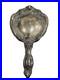Antique Victorian Art Nouveau Sterling Silver Repousse Hand Mirror Monogram