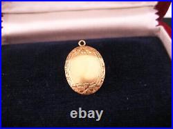 Antique Victorian Art Nouveau era 14K Bloom Gold Hand Chased Engraved Charm Fob