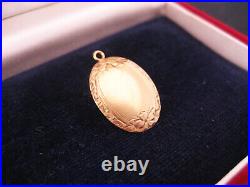 Antique Victorian Art Nouveau era 14K Bloom Gold Hand Chased Engraved Charm Fob