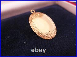 Antique Victorian Art Nouveau era 14K Bloom Gold Hand Chased Engraved Charm Fob