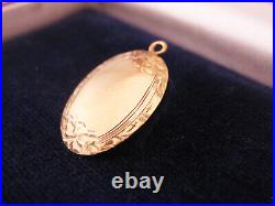 Antique Victorian Art Nouveau era 14K Bloom Gold Hand Chased Engraved Charm Fob