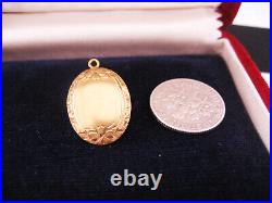 Antique Victorian Art Nouveau era 14K Bloom Gold Hand Chased Engraved Charm Fob