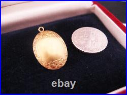 Antique Victorian Art Nouveau era 14K Bloom Gold Hand Chased Engraved Charm Fob