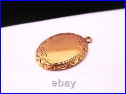 Antique Victorian Art Nouveau era 14K Bloom Gold Hand Chased Engraved Charm Fob