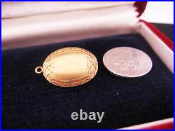 Antique Victorian Art Nouveau era 14K Bloom Gold Hand Chased Engraved Charm Fob