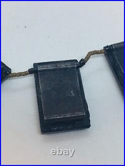 Antique Victorian Black Glass Intaglio Hand Made Necklace