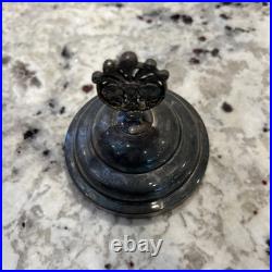 Antique Victorian Blue Glass Enameled Pickle Castor Floral Hand Painted