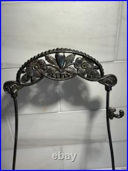 Antique Victorian Blue Glass Enameled Pickle Castor Floral Hand Painted