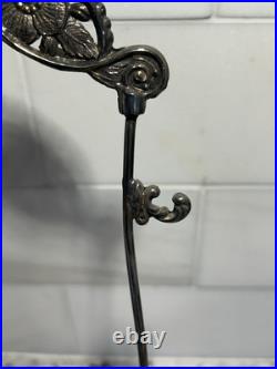 Antique Victorian Blue Glass Enameled Pickle Castor Floral Hand Painted