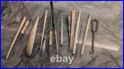 Antique Victorian Bone & Sterling Crochet Hook Sewing Tool Lot/ 19 Pc 1867 Pat Antique Victorian Bone & Sterling Crochet Hook Sewing Tool Lot/ 19 Pc 1867 Pat