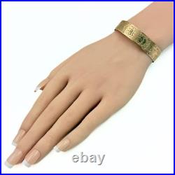 Antique Victorian Botanical Hand Carved Gold Filled Bangle Bracelet
