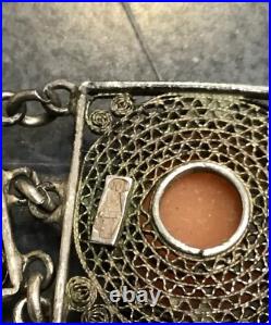Antique Victorian Bracelet Hand Carved Shell Cameos 800 Silver