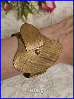 Antique Victorian Brass Hand Made Belt Buckle Bangle Bracelet 1900's RARE