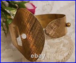 Antique Victorian Brass Hand Made Belt Buckle Bangle Bracelet 1900's RARE