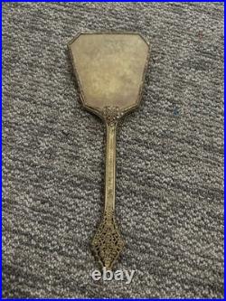 Antique Victorian Brass Hand Mirror see description