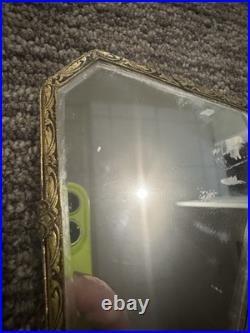 Antique Victorian Brass Hand Mirror see description