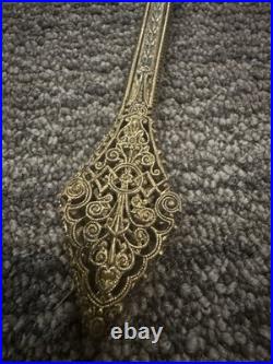 Antique Victorian Brass Hand Mirror see description